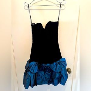 90’a Vintage Black Velvet Dress